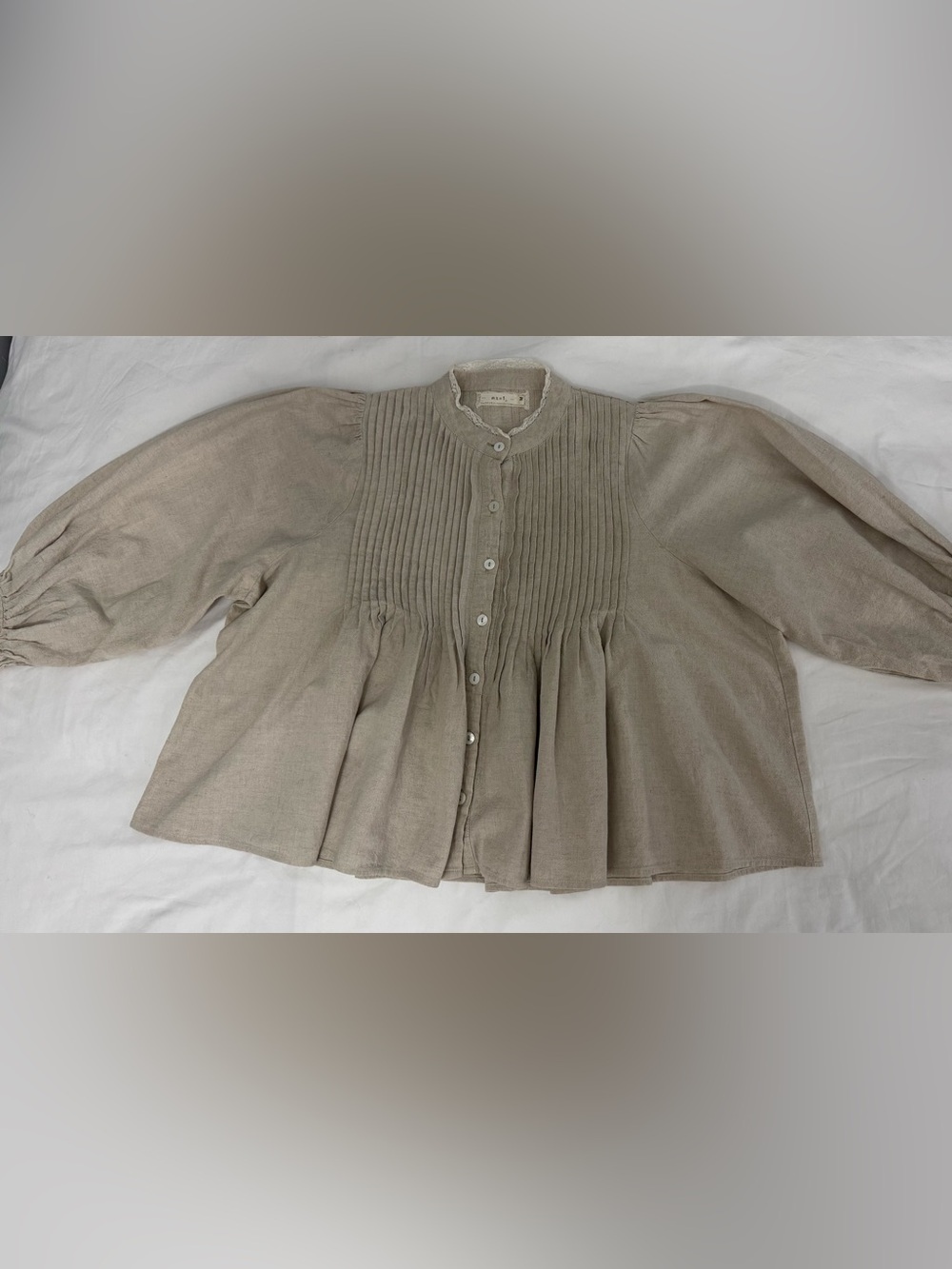 Vintage Mani Linen Peasant Top Size M - Picture 6 of 10